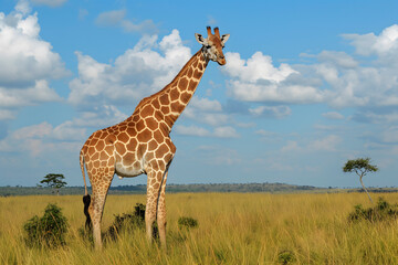 Obraz premium Giraffe in the Okavango Delta - Moremi National Park in Botswana