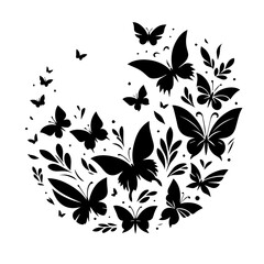insect, vector, butterfly, design, silhouette, black, fly, nature, isolated, set, spring, white, collection, summer, beautiful, decoration, graphic, animal, art, illustration, wing, natural, icon, dec