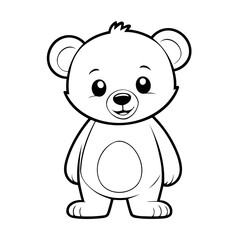 Obraz premium Vector illustration of a cute Bear drawing for children page