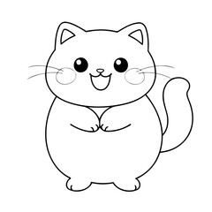Simple vector illustration of Cat outline for colouring page