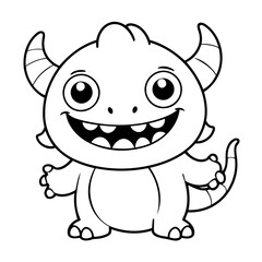 Cute vector illustration Monster hand drawn for kids page