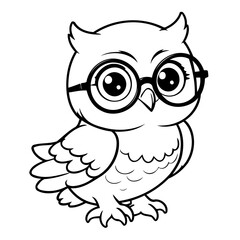 Vector illustration of a cute Owl doodle for toddlers coloring activity