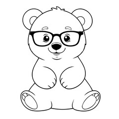 Simple vector illustration of PolarBear drawing for kids colouring activity