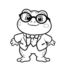 Cute vector illustration Toad for kids colouring page