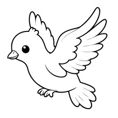 Vector illustration of a cute Flying drawing for toddlers book