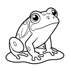 Simple vector illustration of Frog drawing for kids page