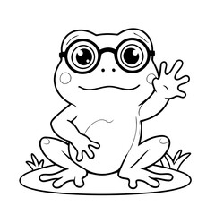 Cute vector illustration Frog drawing for toddlers book