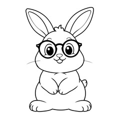 Cute vector illustration Bunny doodle for children worksheet