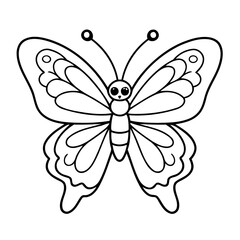 Vector illustration of a cute Butterfly drawing for colouring page
