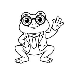 Vector illustration of a cute Frog drawing for colouring page