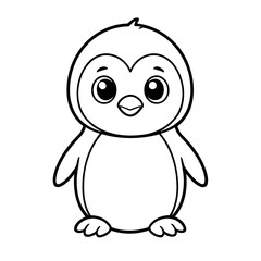 Cute vector illustration Penguin for toddlers colouring page