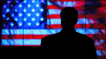 Fototapeta premium Presidential election campaign silhouette