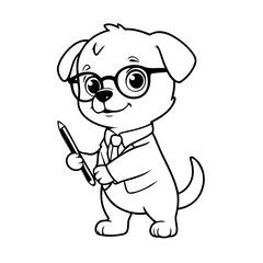 Simple vector illustration of Puppy for children colouring activity