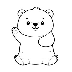 Fototapeta premium Vector illustration of a cute Bear doodle for toddlers colouring page