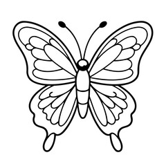 Cute vector illustration Butterfly drawing for toddlers colouring page