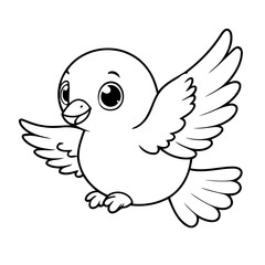 Vector illustration of a cute Flying doodle for children worksheet