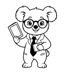 Cute vector illustration Koala doodle for toddlers colouring page