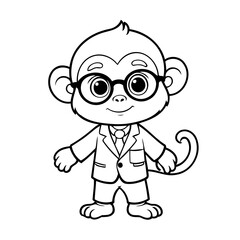 Cute vector illustration Monkey for children colouring activity
