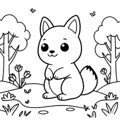 Cute vector illustration Nature doodle for toddlers coloring activity