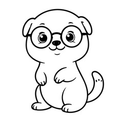 Vector illustration of a cute Otter doodle colouring activity for kids