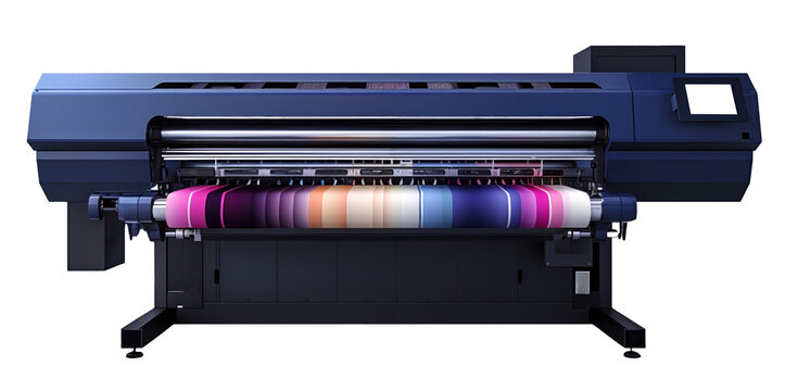 Professional large format printer on transparent background