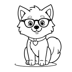 Cute vector illustration Wolf for kids coloring activity page