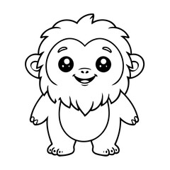 Simple vector illustration of Yeti drawing for children page