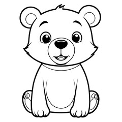 Fototapeta premium Vector illustration of a cute Bear drawing for kids page