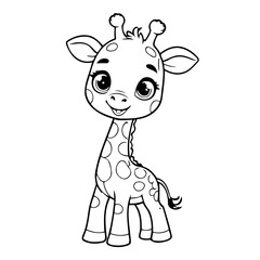 Cute vector illustration Giraffe hand drawn for toddlers
