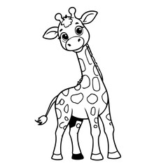 Cute vector illustration Giraffe doodle for children worksheet