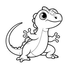 Cute vector illustration Lizard for toddlers colouring page