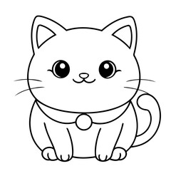 Vector illustration of a cute Cat drawing for colouring page