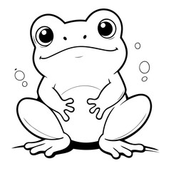 Simple vector illustration of Frog drawing for toddlers book