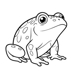 Cute vector illustration Frog for kids colouring page