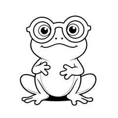 Cute vector illustration Frog for children colouring activity