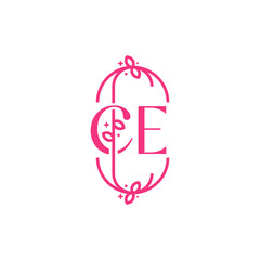 C E CE Beauty vector initial logo, handwriting logo of initial signature, wedding, fashion, jewelry, boutique, floral and botanical with creative template