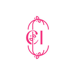 C I CI Beauty vector initial logo, handwriting logo of initial signature, wedding, fashion, jewelry, boutique, floral and botanical with creative template