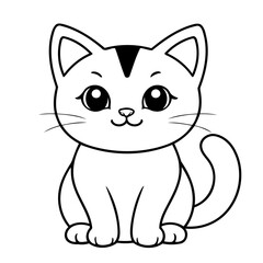 Fototapeta premium Cute vector illustration Cat colouring page for kids