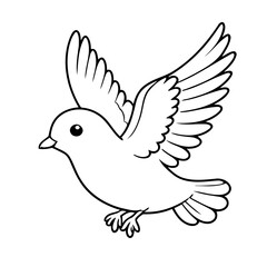 Cute vector illustration Flying doodle for kids colouring page