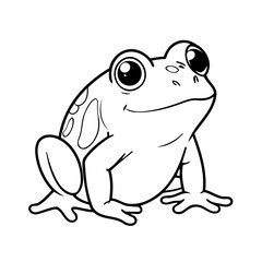 Cute vector illustration Frog for children colouring activity
