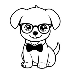 Cute vector illustration Puppy drawing for toddlers book