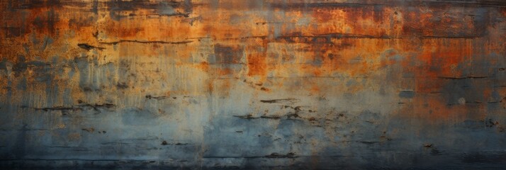 Weathered Textured Metal Wall. Rusty Corroded Surface. Aged Metallic Texture. Generative AI