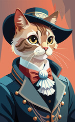 Vector Chic: Lady she-cat in a Traveling Suit
