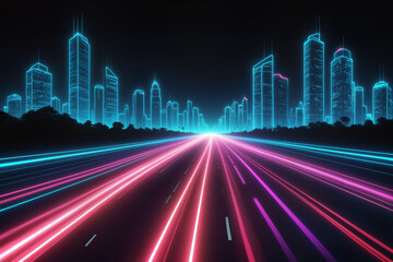 Fototapeta premium trails on the highway at night