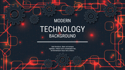 Modern technology style vector background. Design for presentation, slideshow, landing page, flyer, banner, card, booklet