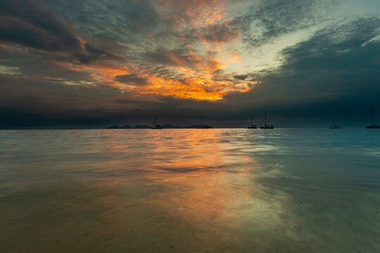 Sunset, Koh Mook Island, Andaman Sea, Thailand, Southeast Asia, Asia