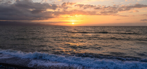 sunset over the Mediterranean sea
