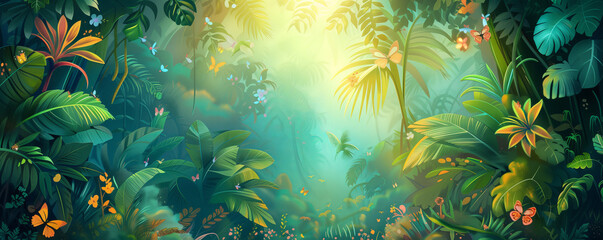 Enchanted Tropical Forest Bathed in Soft Light