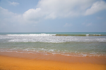 beautiful ocher beach in sri lanka.