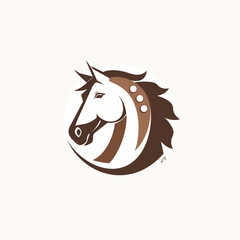 Horseshoe Horse Logo: Minimalist Design Symbolizing Luck and Strength in Simplicity